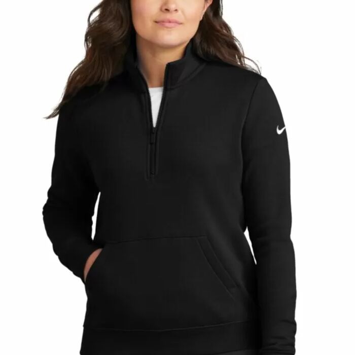 NIKE CLUB FLEECE SLEEVE SWOOSH LADIES' 1/2 ZIP Thumbnail