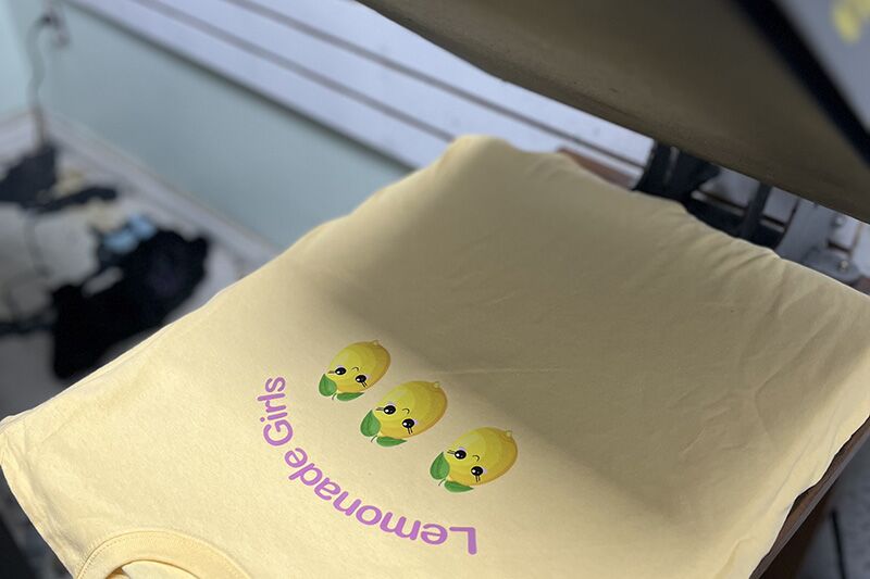 DTF print on light coloured t-shirt