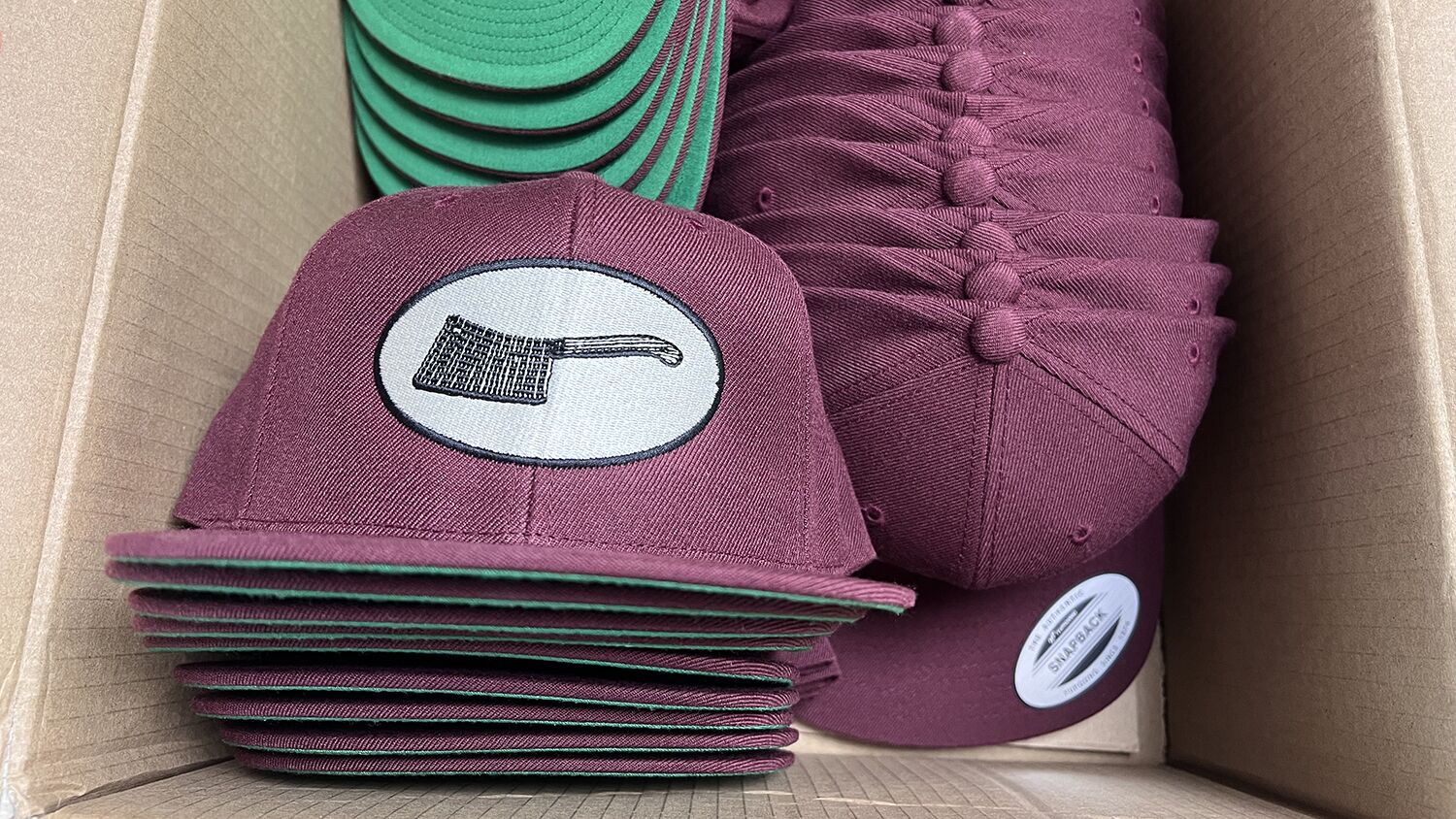 High stitch count artwork on snapback cap