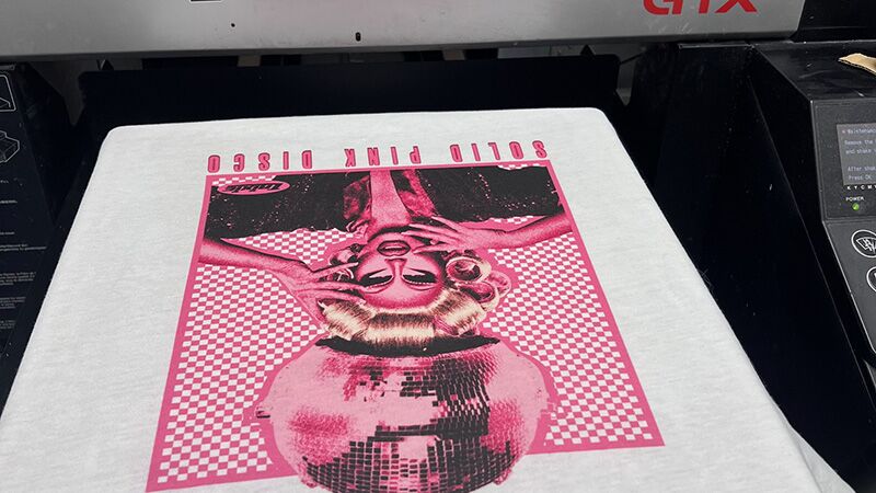 custom DTG print on white tshirt in Toronto