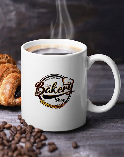 Custom screen printed classic ceramic mug