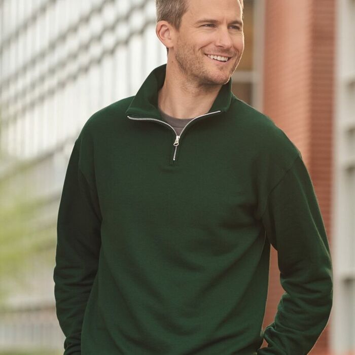 Nublend® Cadet Collar Quarter-Zip Sweatshirt Thumbnail