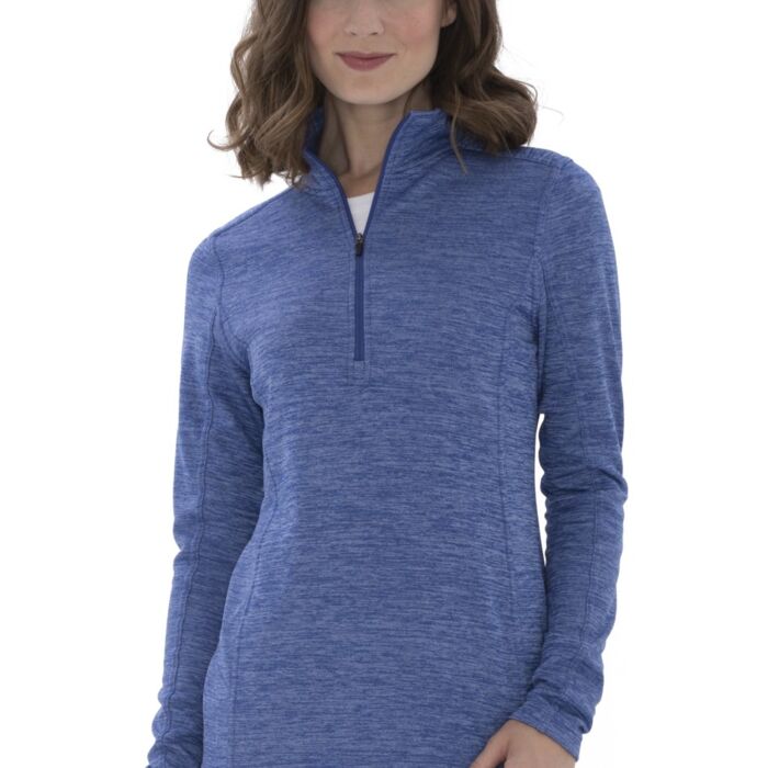 ATC DYNAMIC HEATHER FLEECE 1/2 ZIP LADIES' SWEATSHIRT. Thumbnail