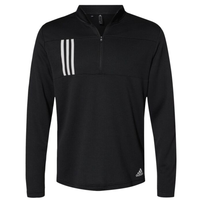 Men's 3-Stripes Double-Knit Quarter-Zip Pullover Thumbnail